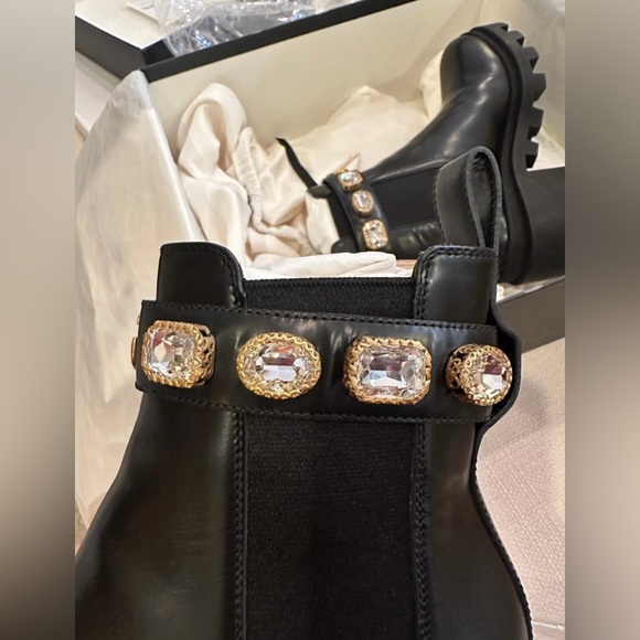 Gucci black leather boots with jewels - Picture 5 of 11